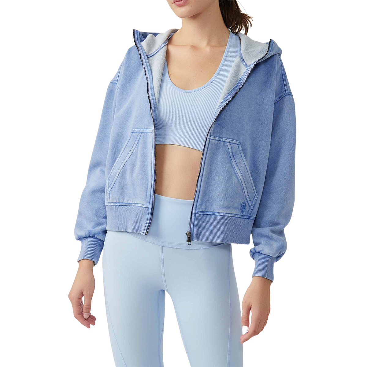 Free People Wild At Heart Zip Up Cropped Jacket, , large image number null